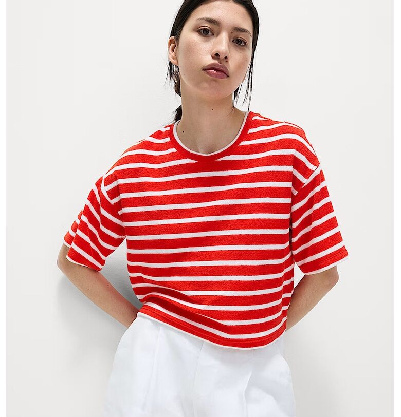 Раирана къса тениска Marks  Spencer