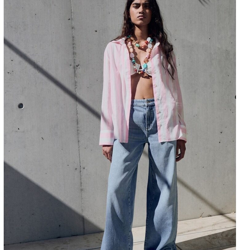 Раирана памучна риза Mango