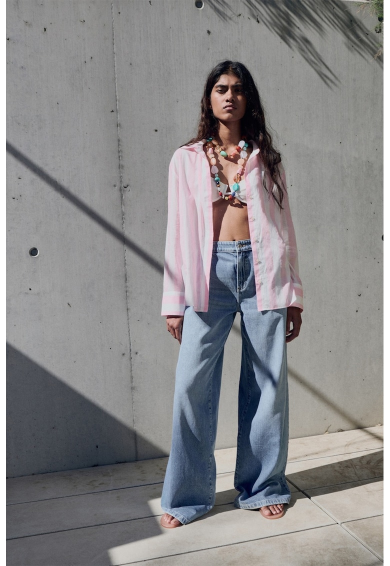 Раирана памучна риза Mango