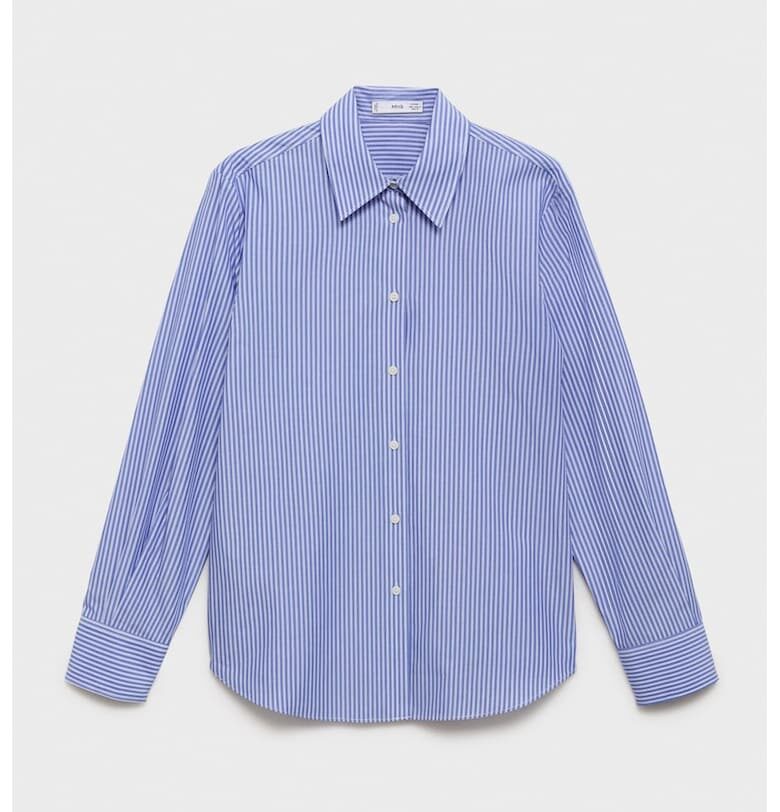 Раирана риза от лиосел и памук Mango