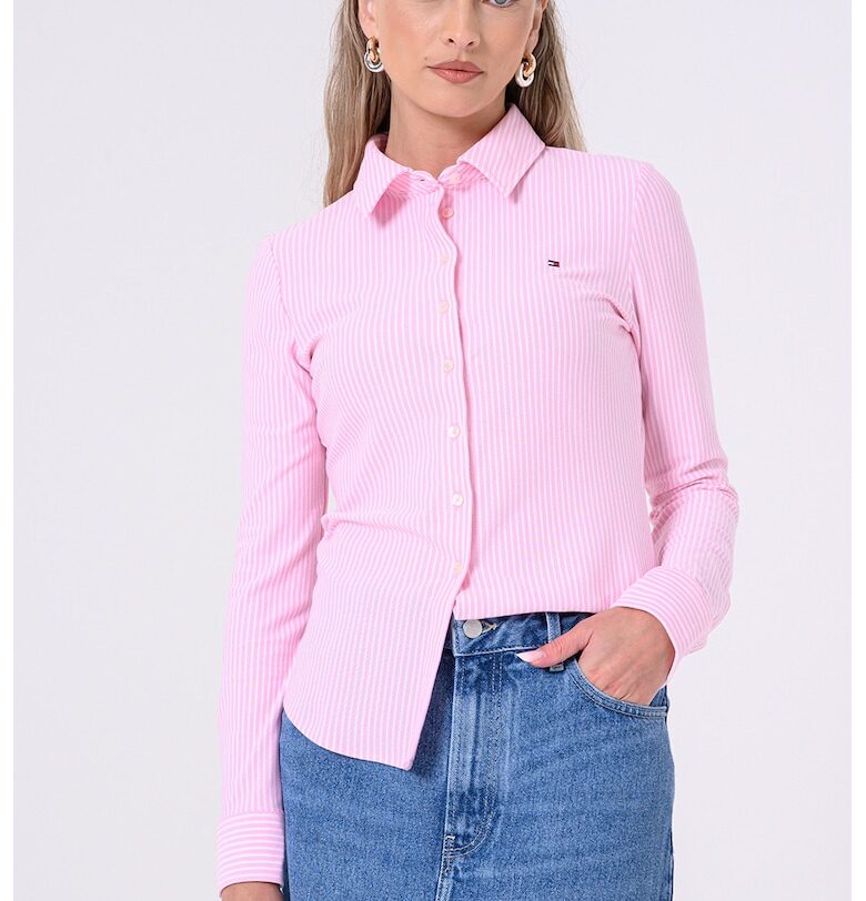 Слим риза от пике с лого Tommy Hilfiger