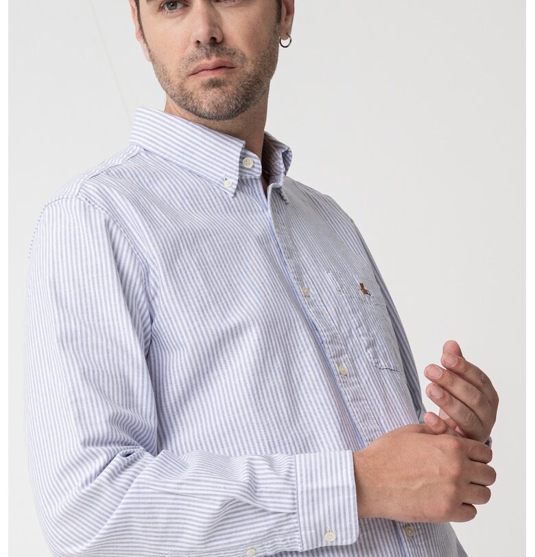 Раирана риза с органичен памук и яка Oxford GAP