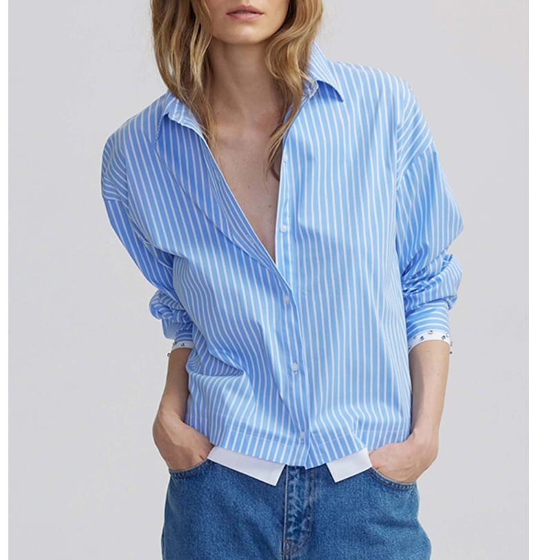 Раирана риза с паднали ръкави Ipekyol