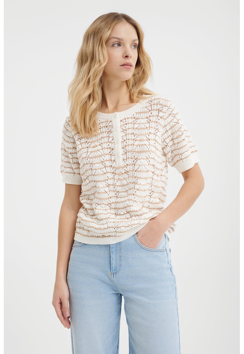 Раирана тениска с копчета GreenPoint