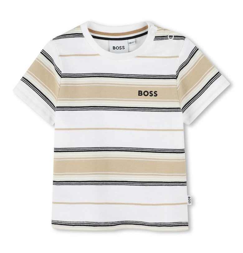 Раирана тениска с лого BOSS Kidswear