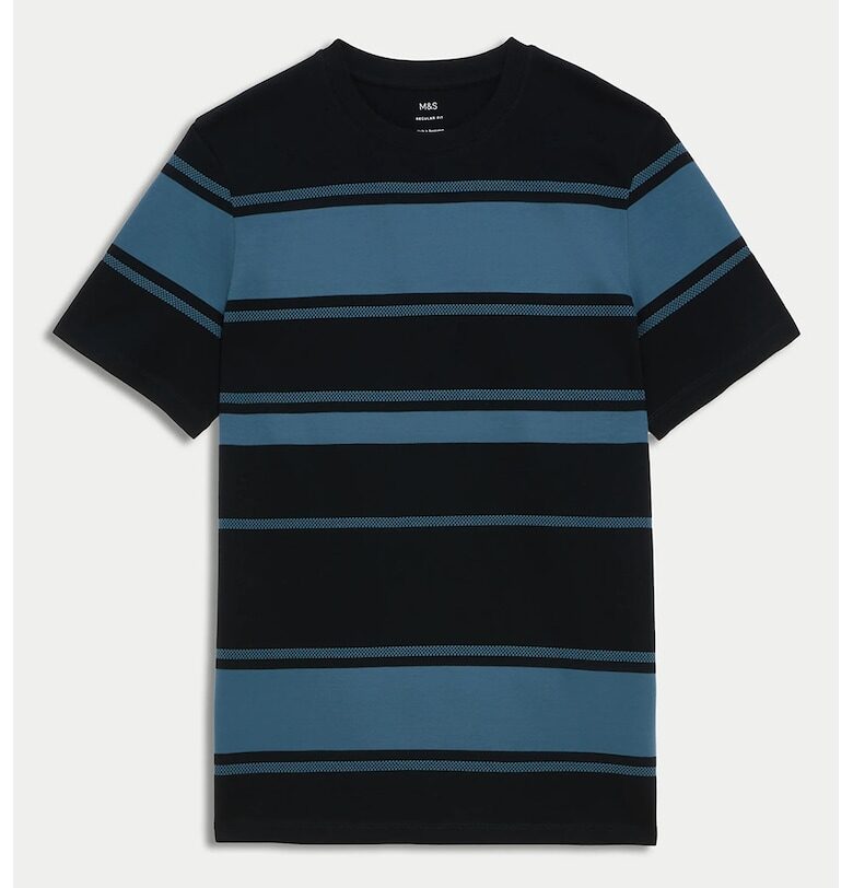 Раирана тениска с овално деколте Marks  Spencer