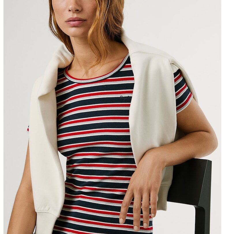 Раирана тениска с памук Pepe Jeans London