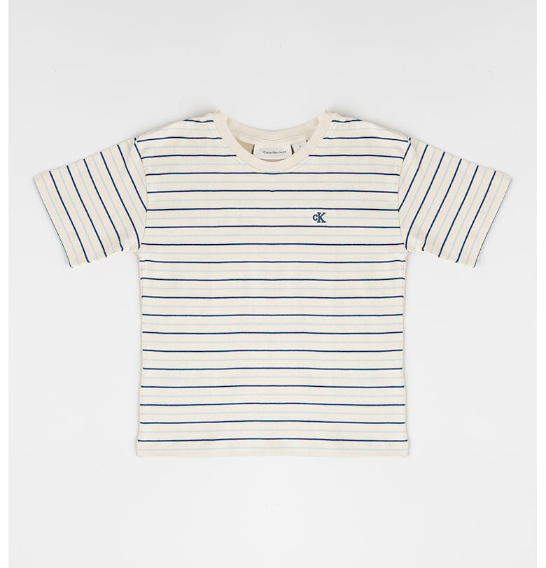 Раирана тениска с релефен монограм CALVIN KLEIN