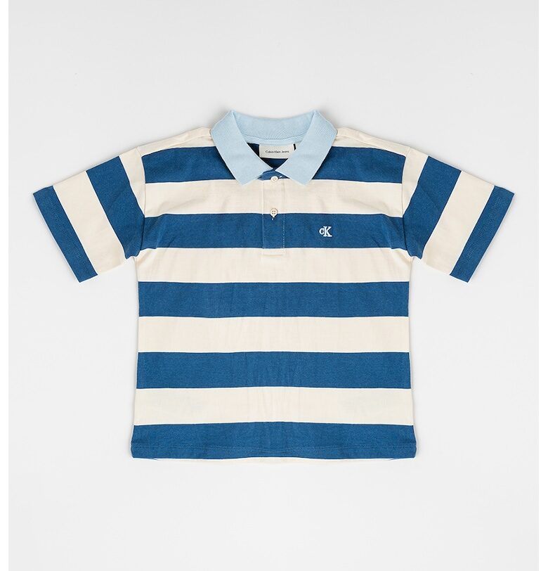 Раирана тениска с яка CALVIN KLEIN