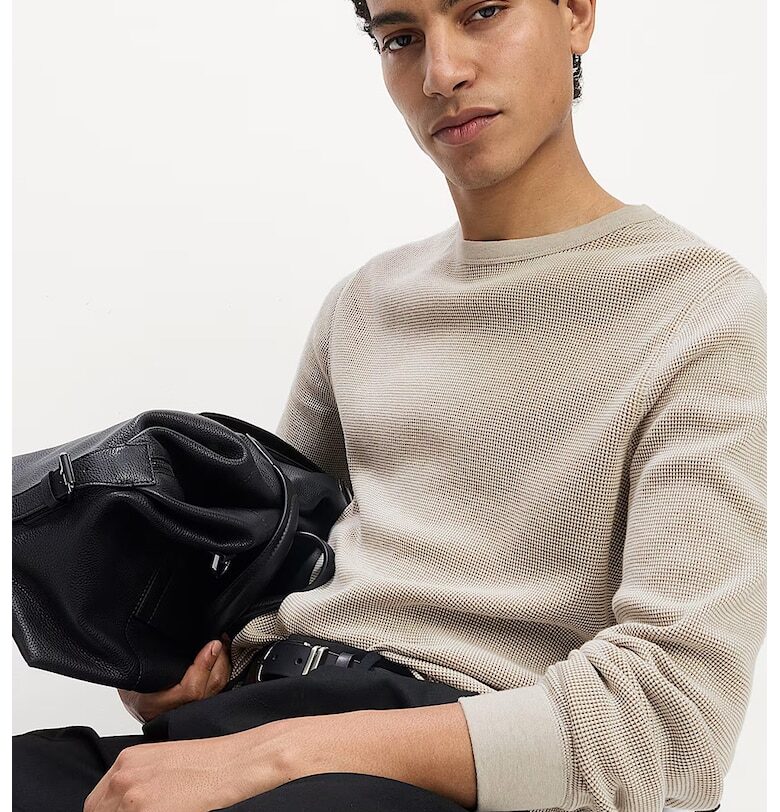 Релефен суитшърт с овално деколте Marks  Spencer