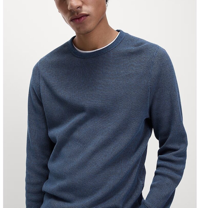 Релефен суитшърт с овално деколте Marks  Spencer