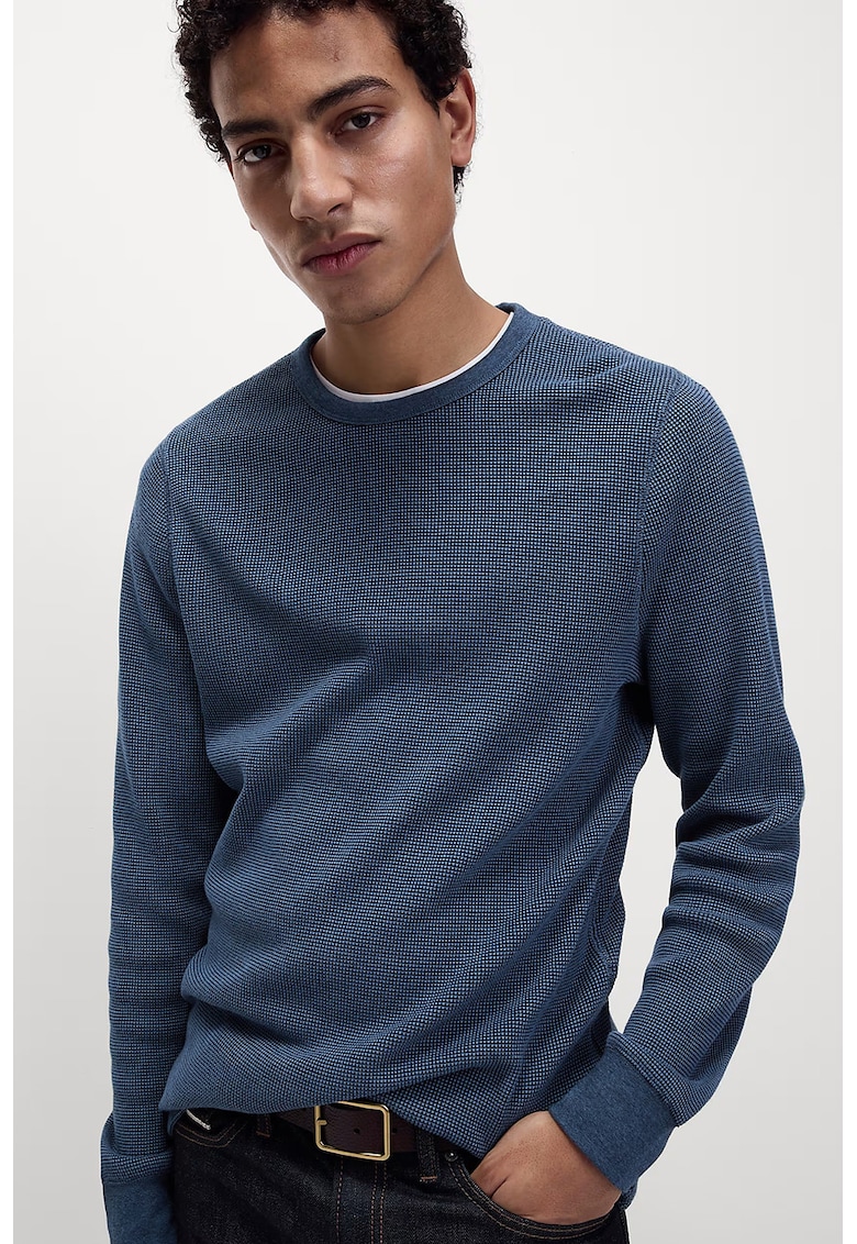 Релефен суитшърт с овално деколте Marks  Spencer