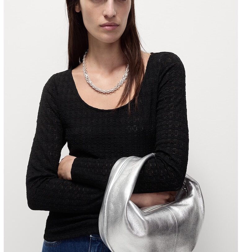 Релефна блуза с овално деколте Marks  Spencer