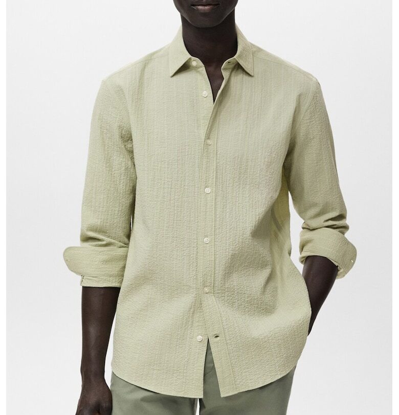 Релефна риза с памук Mango