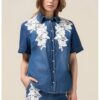 Риза от деним с дантела Oltre