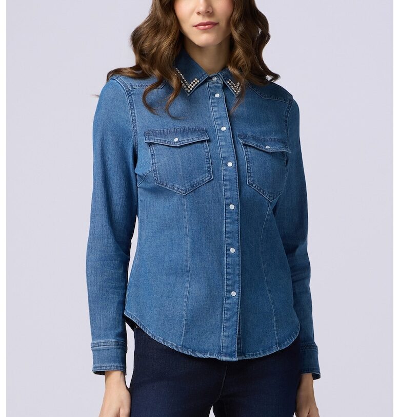 Риза от деним с джобове Oltre