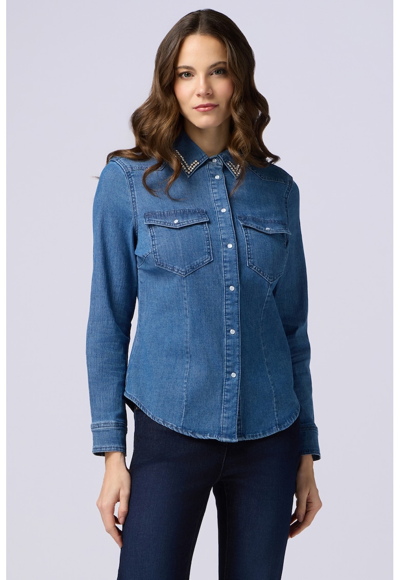 Риза от деним с джобове Oltre