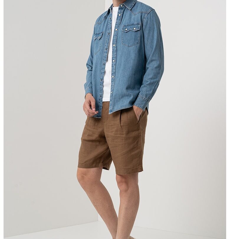 Риза от деним с джобове на гърдите United Colors of Benetton