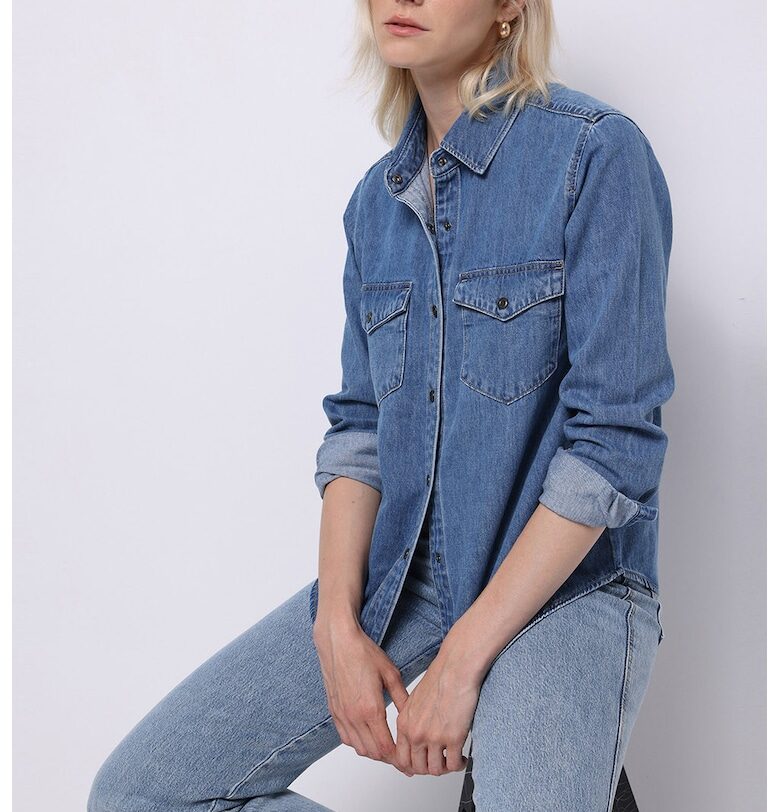 Риза от деним с капси COLINS