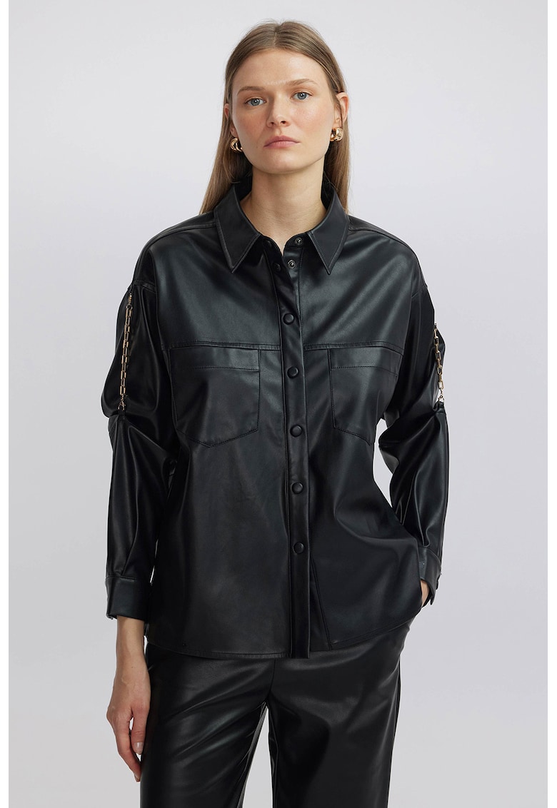 Риза от еко кожа с 2 джоба на гърдите Ipekyol