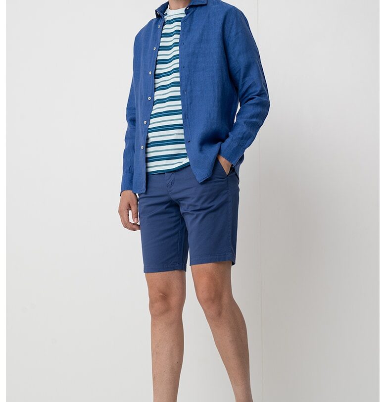 Риза от лен с дълги ръкави United Colors of Benetton