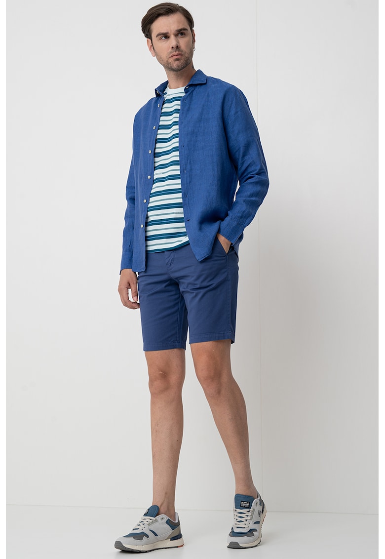 Риза от лен с дълги ръкави United Colors of Benetton