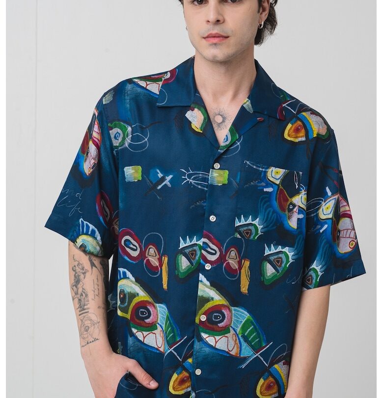 Риза от лиосел с джоб и принт Scotch  Soda