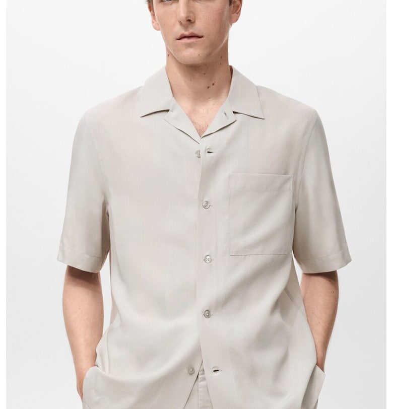 Риза от лиосел с къси ръкави Mango