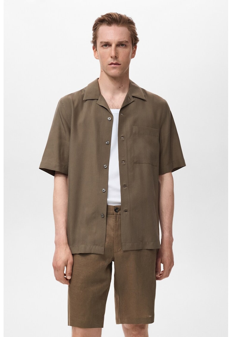 Риза от лиосел с къси ръкави Mango