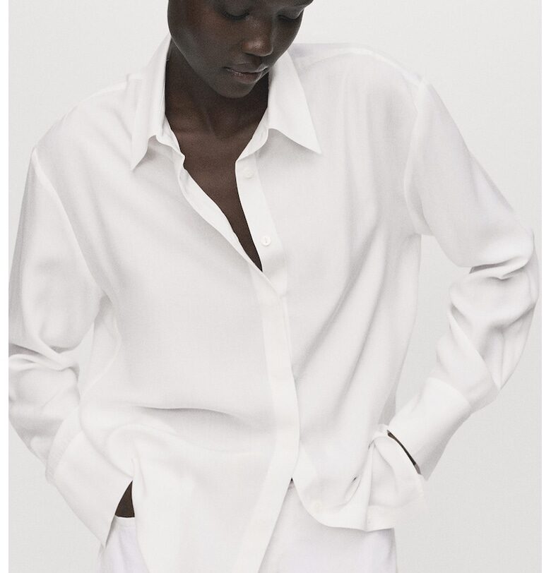 Риза от лиосел със скрито закопчаване Mango