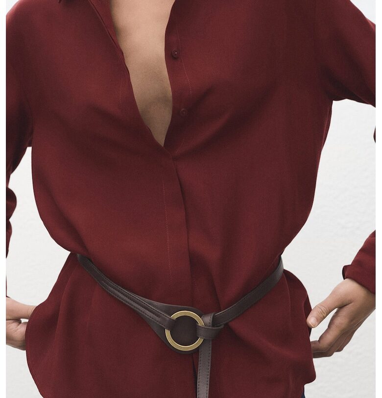 Риза от лиосел със скрито закопчаване Mango