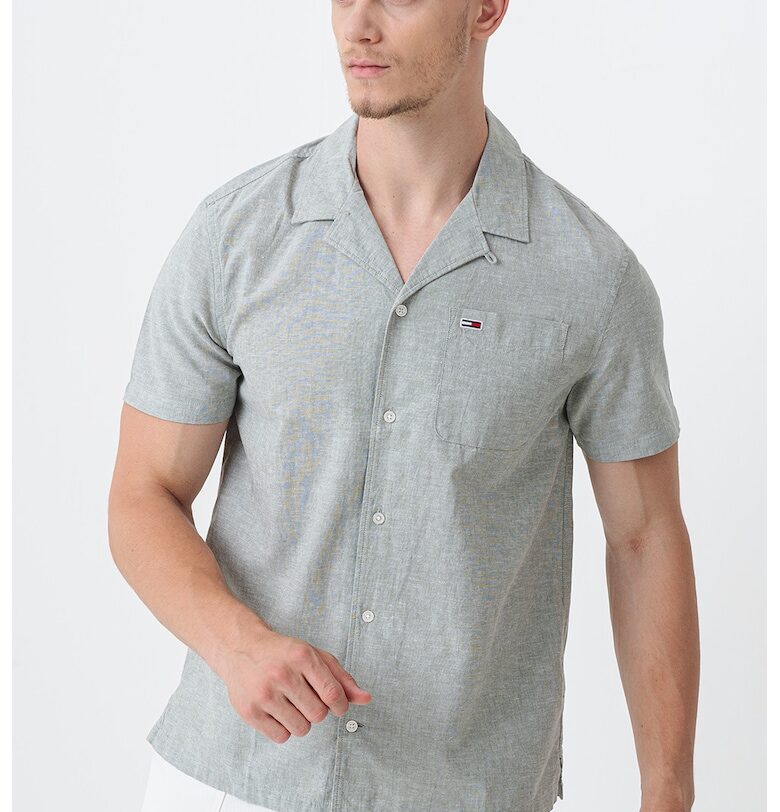 Риза от органичен памук и лен Tommy Jeans