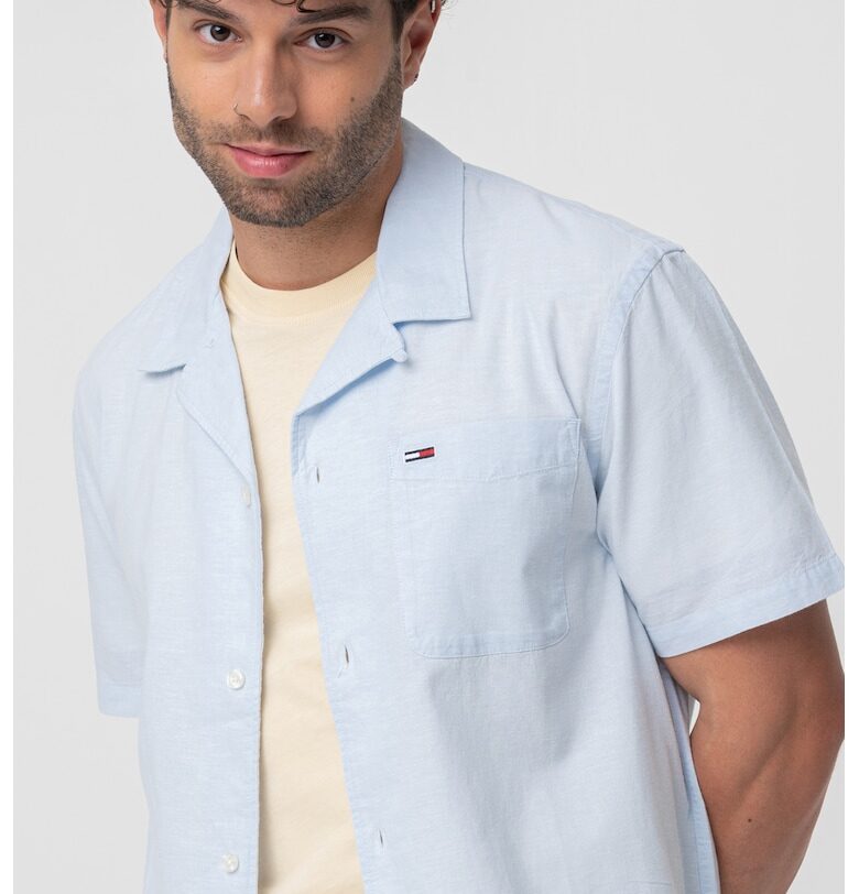 Риза от органичен памук и лен Tommy Jeans