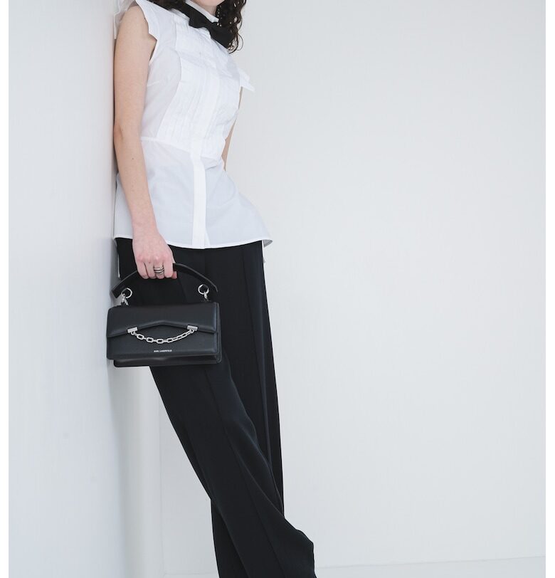 Риза от органичен памук с къси ръкави и пластрон Karl Lagerfeld