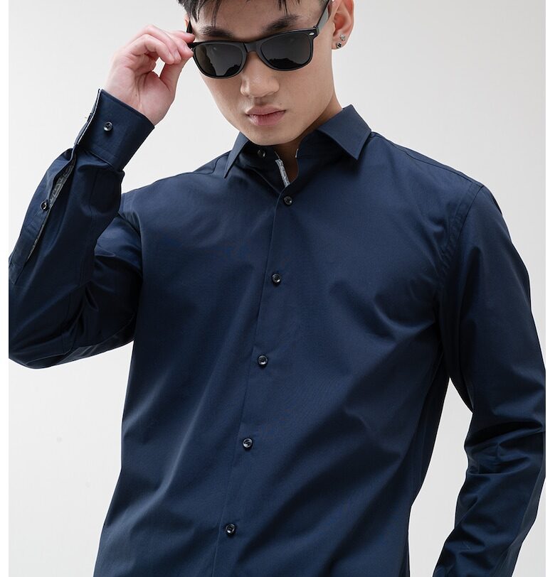 Риза от памук с дълги ръкави HUGO