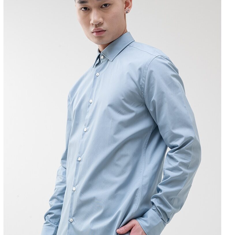 Риза от памук с дълги ръкави HUGO