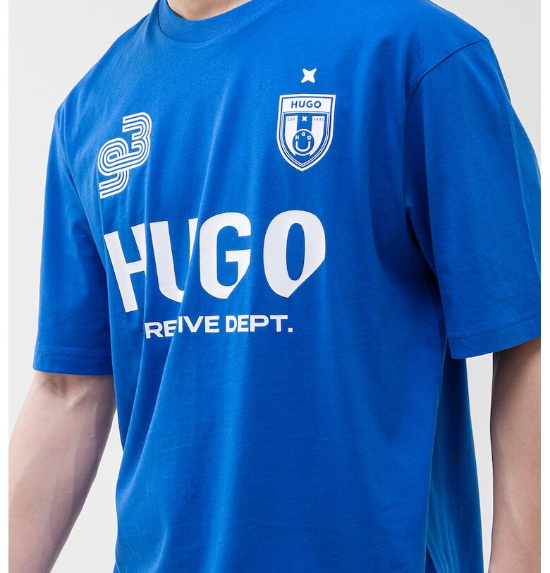 Риза от памук с шарка HUGO