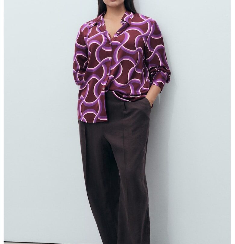 Риза с десен Mango