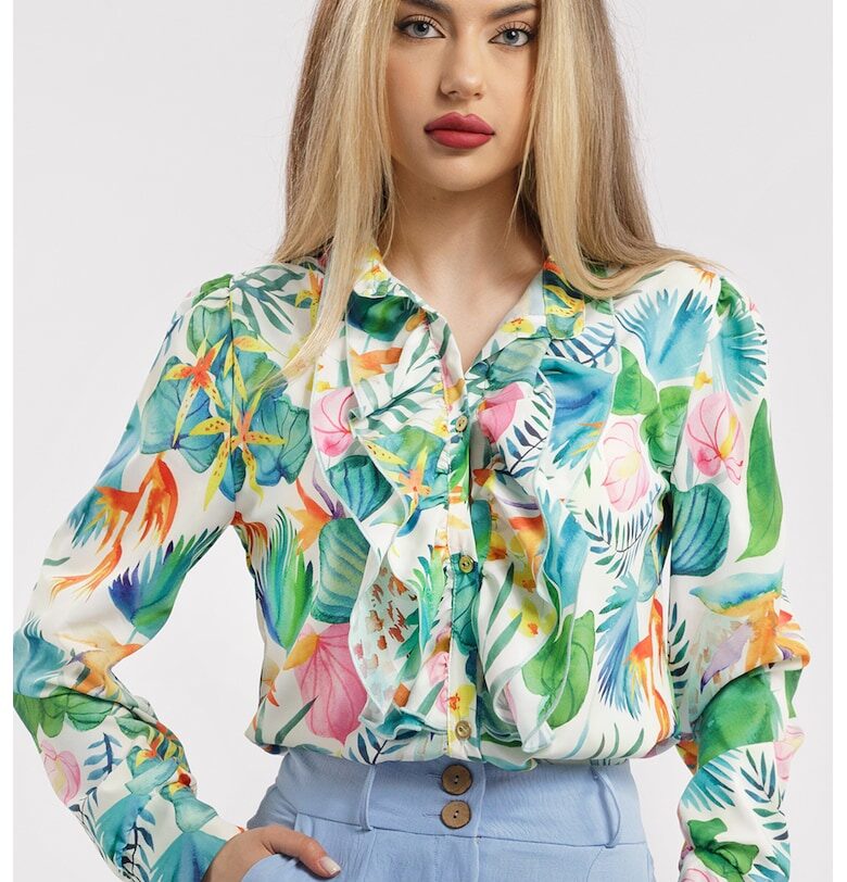 Риза с десен и набирания CAMISSI