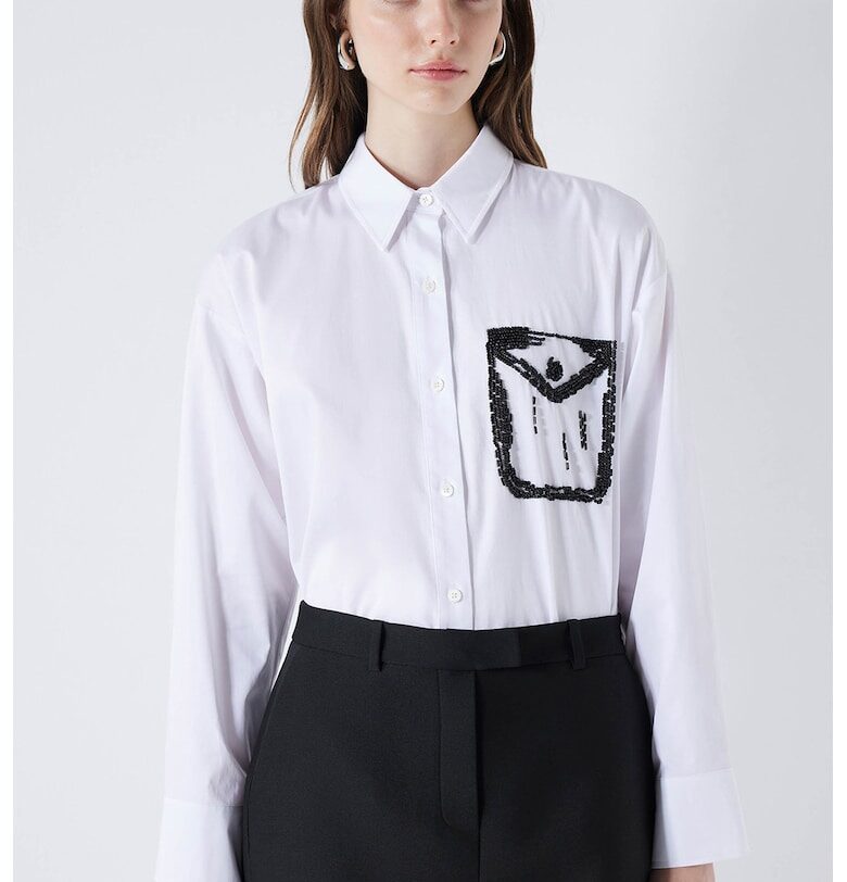 Риза с джоб с декоративни камъни Ipekyol