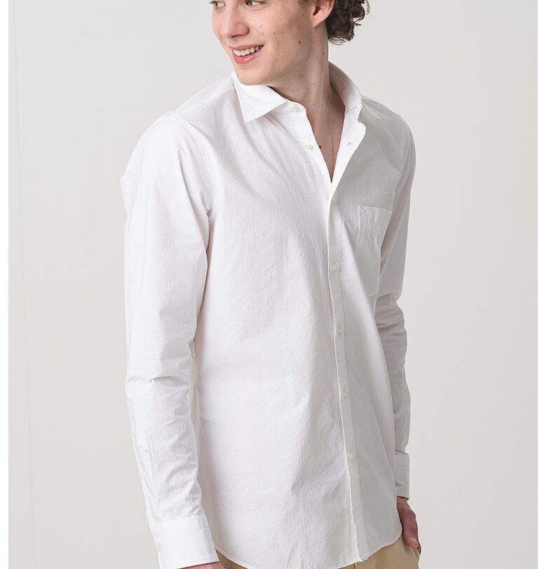 Риза с дълги ръкави и джоб на гърдите BOSS