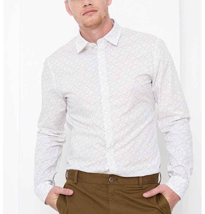 Риза с дълги ръкави и монограм ARMANI EXCHANGE