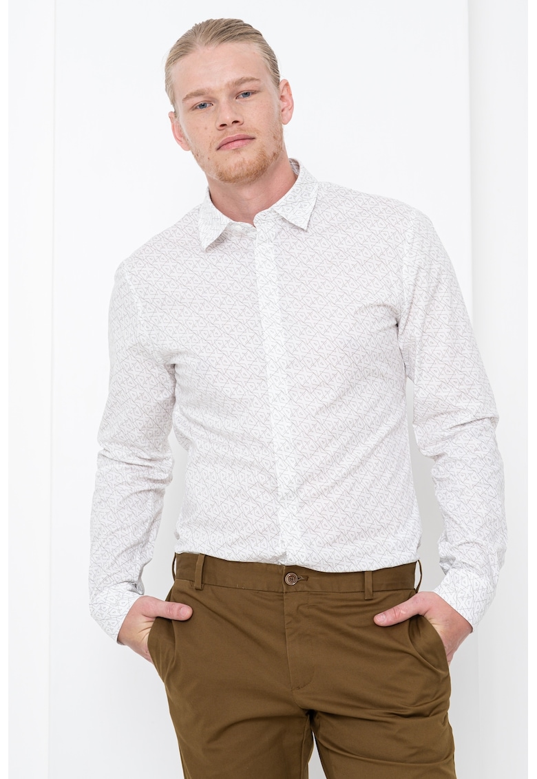 Риза с дълги ръкави и монограм ARMANI EXCHANGE