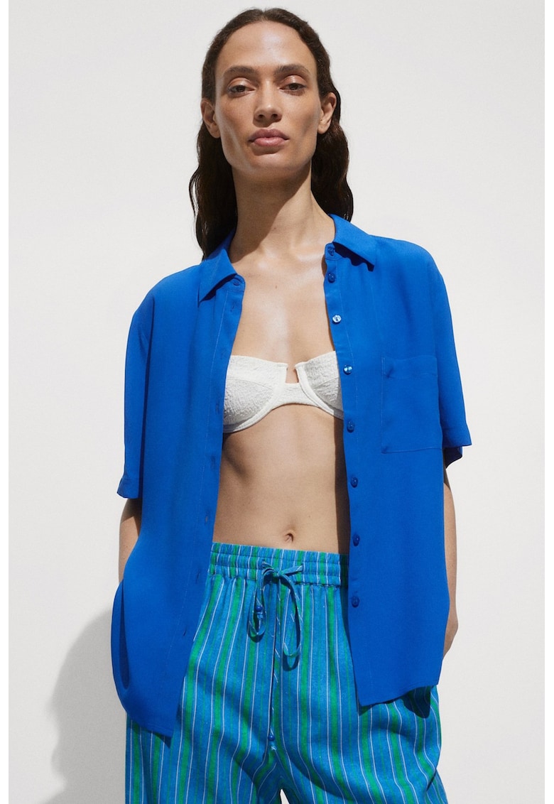 Риза с къси ръкави Mango