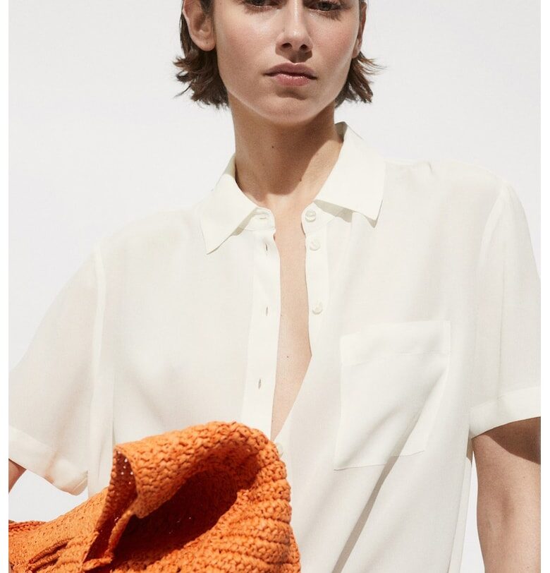 Риза с къси ръкави Mango