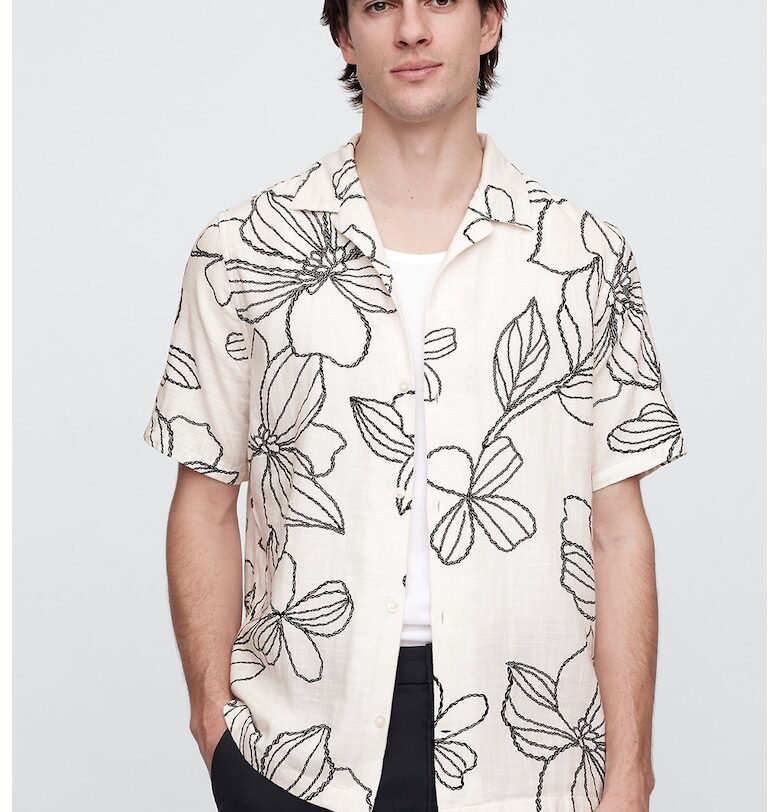 Риза с къси ръкави и флорален принт GAP