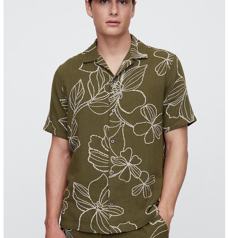 Риза с къси ръкави и флорален принт GAP