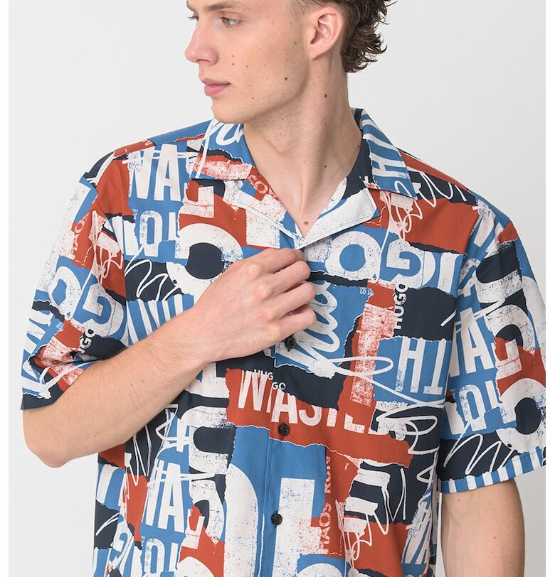 Риза с къси ръкави с лога HUGO