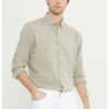 Риза с лен и копчета на маншетите ACCo
