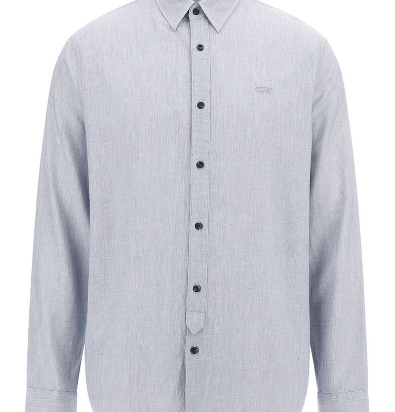Риза с лен и памук GUESS